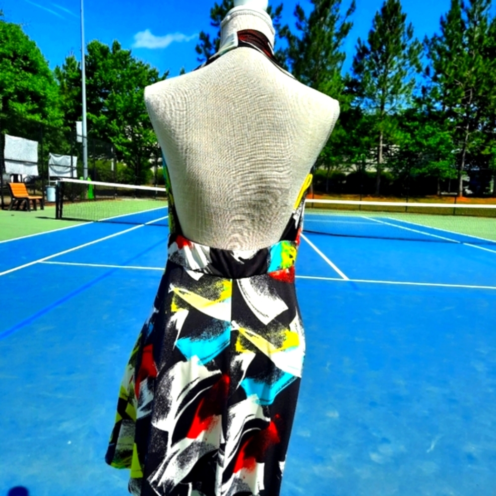 ❤️Multi- colored sexy halter dress🩵🩶